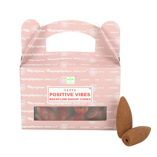 POSITIVE VIBES BACKFLOW DHOOP INCENSE CONES BY SATYA