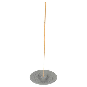 GREY LOTUS TERRACOTTA INCENSE PLATE