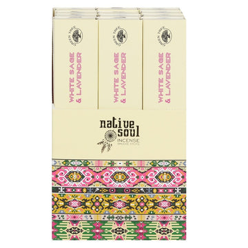NATIVE SOUL WHITE SAGE & LAVENDER INCENSE STICKS