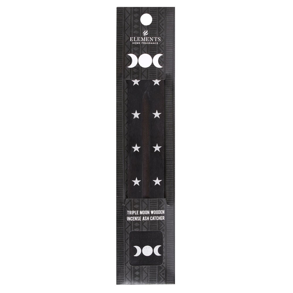 TRIPLE MOON WOODEN INCENSE ASH CATCHER