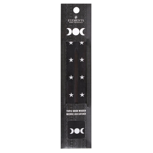 TRIPLE MOON WOODEN INCENSE ASH CATCHER