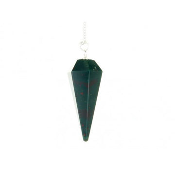 Bloodstone Faceted Cone Pendulum