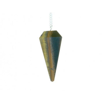 Tiger Eye, Gold Faceted Cone Pendulum