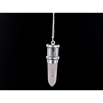 Amethyst Chip Rose Quartz Bullet Pendulum