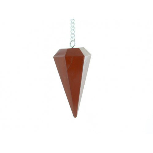 Jasper, Red Faceted Cone Pendulum