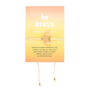 BE BRAVE YELLOW JADE CRYSTAL MOON BRACELET