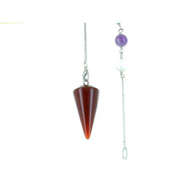 Carnelian Round Cone Chakra Bracelet Pendulum