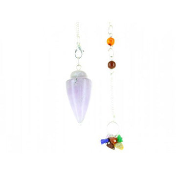 Amethyst Round Cone Chakra Bracelet Pendulum