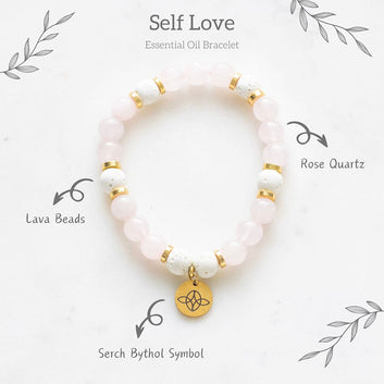 SELF LOVE ROSE QUARTZ CRYSTAL ESSENTIAL OIL BRACELET