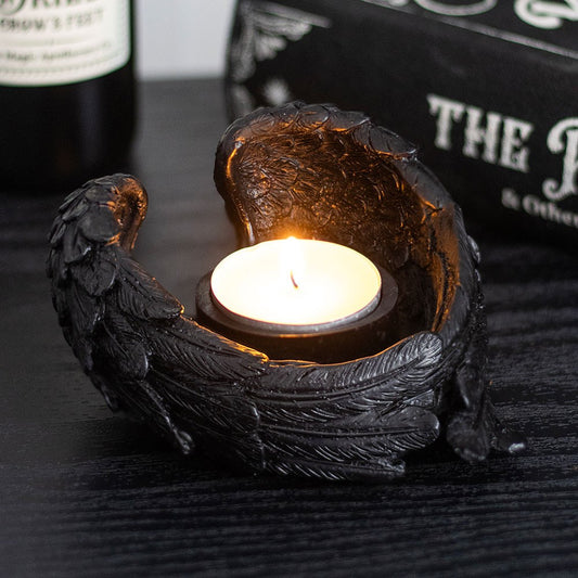 RAVEN WINGS TEALIGHT CANDLE HOLDER