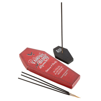 VAMPIRE BLOOD INCENSE STICK PACKS WITH COFFIN HOLDER