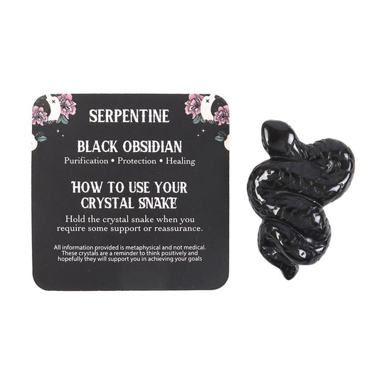 BLACK OBSIDIAN CRYSTAL SNAKE