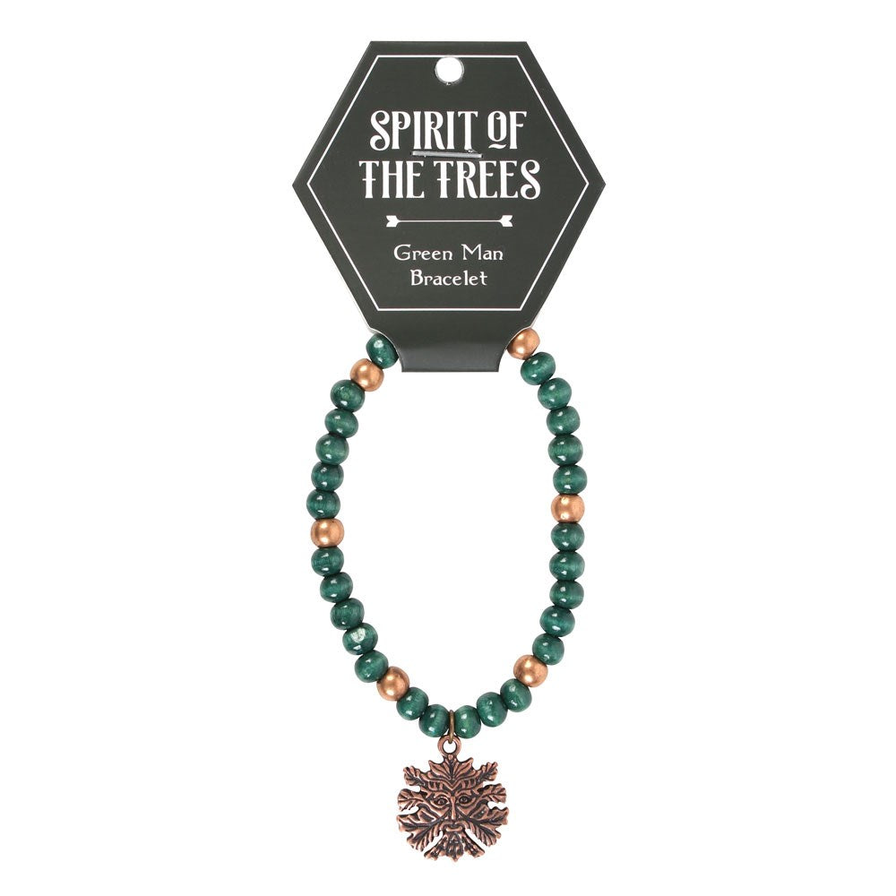 GREEN MAN WOODEN CHARM BRACELET