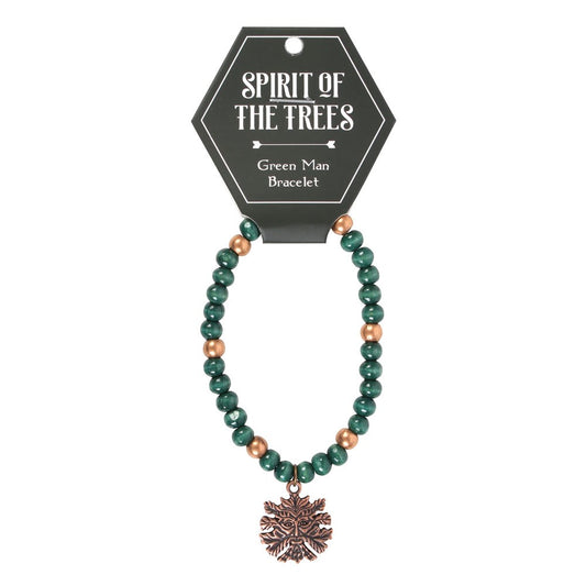 GREEN MAN WOODEN CHARM BRACELET