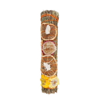 5IN RITUAL WAND SMUDGE STICK WITH ROSEMARY, PALO SANTO AND QUARTZ