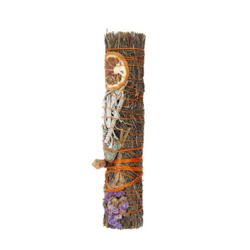 5IN RITUAL WAND SMUDGE STICK WITH ROSEMARY, PALO SANTO AND AVENTURINE