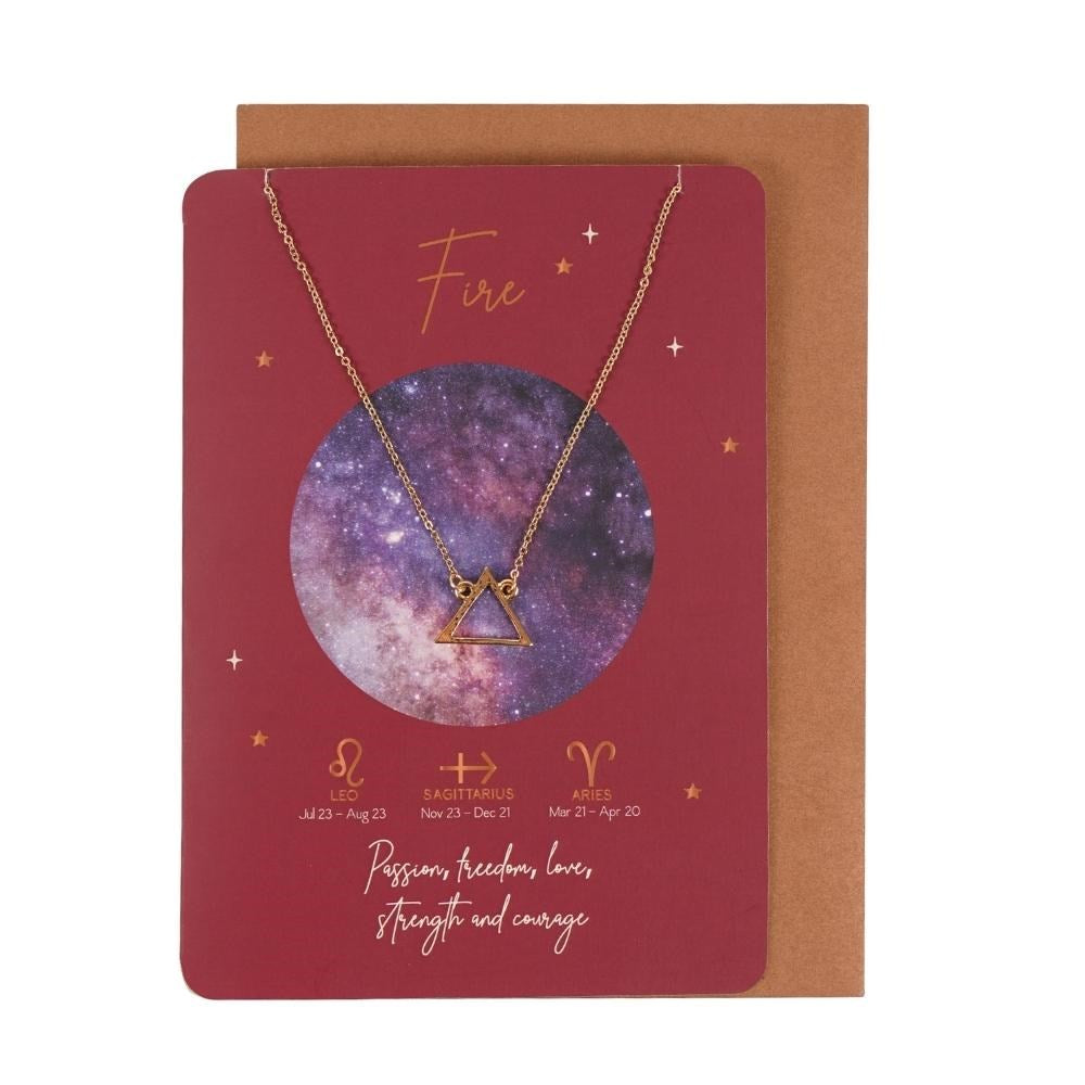 FIRE ELEMENT ZODIAC NECKLACE CARD