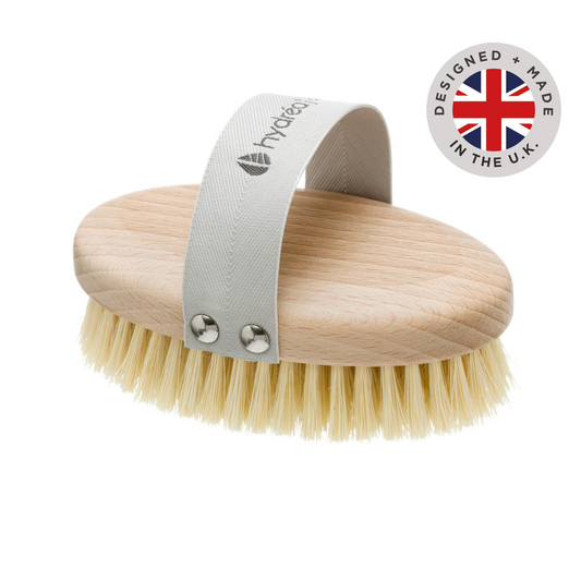 HYDREA LONDON PROFESSIONAL VEGAN DRY BODY BRUSH FSC® CERTIFIED BEECHWOOD WITH CACTUS BRISTLE FOR EXFOLIATION & DETOX