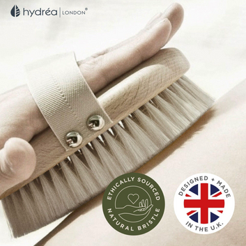 HYDREA LONDON PROFESSIONAL WET & DRY BODY BRUSH FSC® CERTIFIED BEECHWOOD WITH NATURAL BRISTLE FOR EXFOLIATION & DETOX