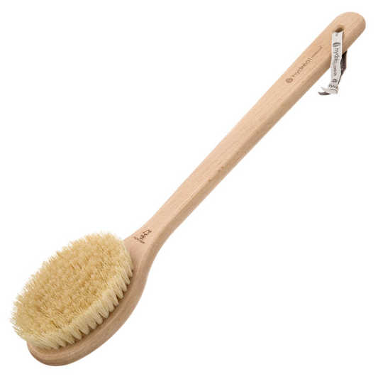 HYDREA LONDON VEGAN LONG-HANDLED DRY BODY BRUSH – FSC® CERTIFIED BEECHWOOD WITH CACTUS BRISTLE