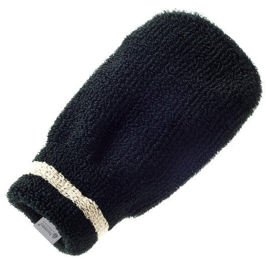 HYDREA LONDON PROFESSIONAL EXFOLIATING SPA MITT BLACK