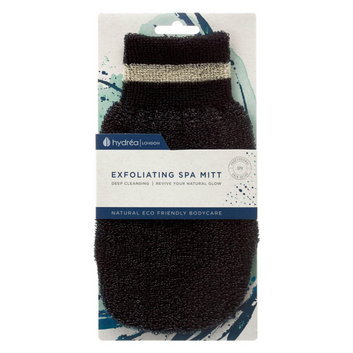 HYDREA LONDON PROFESSIONAL EXFOLIATING SPA MITT BLACK