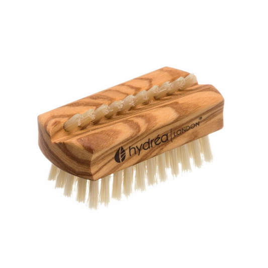 HYDREA LONDON OLIVE WOOD TRAVEL SIZE NAIL BRUSH NATURAL BRISTLE