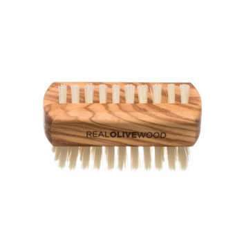 HYDREA LONDON OLIVE WOOD TRAVEL SIZE NAIL BRUSH NATURAL BRISTLE