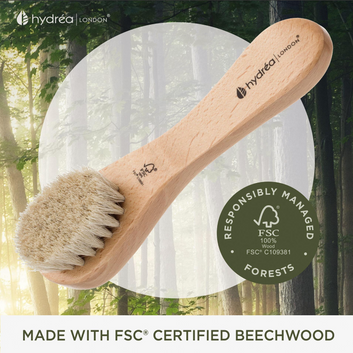 HYDREA LONDON ECO-FRIENDLY FACIAL BRUSH – FSC® CERTIFIED BEECHWOOD & NATURAL BRISTLE FOR RADIANT SKIN
