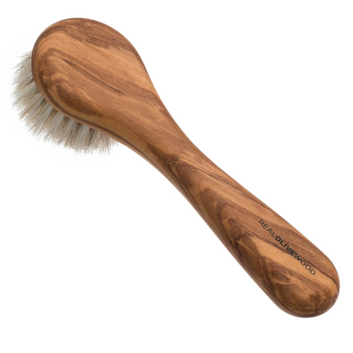 HYDREA LONDON PREMIUM OLIVE WOOD FACIAL BRUSH – EXFOLIATING NATURAL BRISTLE