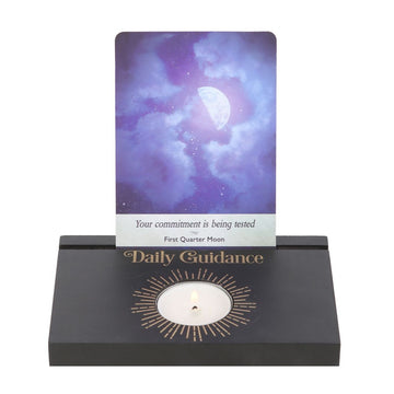 BLACK DAILY GUIDANCE TAROT CARD STAND TEALIGHT HOLDER