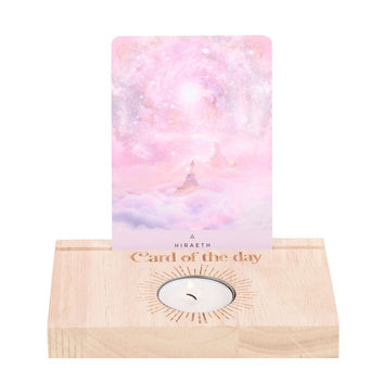 NATURAL CARD OF THE DAY TAROT CARD STAND TEALIGHT HOLDER