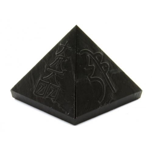 Obsidian, Black Pyramid with Reiki Symbols