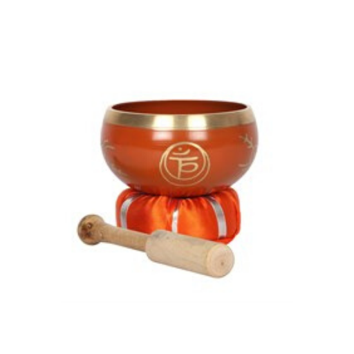 ORANGE SACRAL CHAKRA BRASS SINGING BOWL