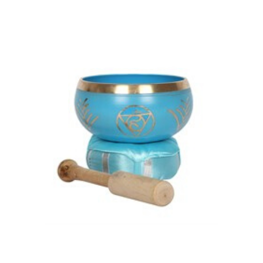 TURQUOISE THROAT CHAKRA BRASS SINGING BOWL