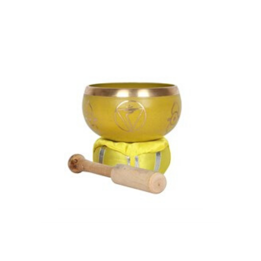 YELLOW SOLAR PLEXUS CHAKRA BRASS SINGING BOWL