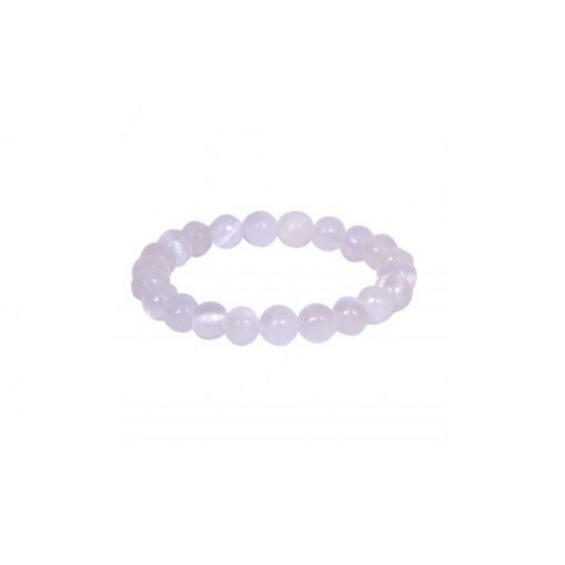 SELENITE 6MM GRADE (A) NATURAL ROUND BEADS