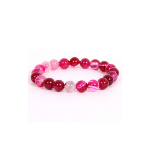 PINK AGATE 8MM GRADE (A) ROUND BEADS