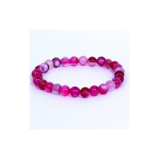 PINK AGATE 6MM GRADE (A) ROUND BEADS