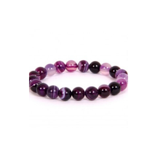 PURPLE AGATE 8MM GRADE (A) NATURAL ROUND BEADS