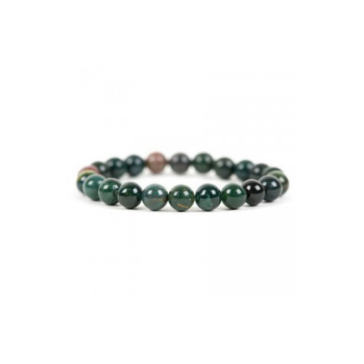 BLOODSTONE 8MM GRADE (A) NATURAL ROUND BEADS