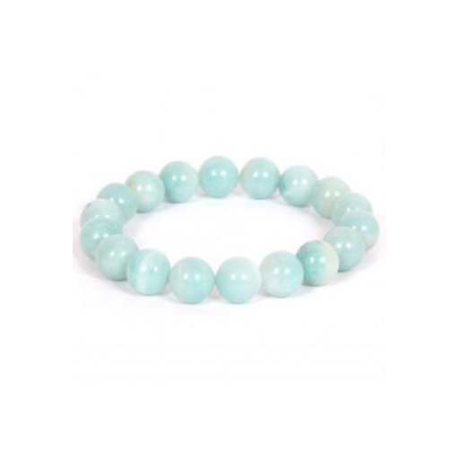 AMAZONITE 10MM GRADE (A) NATURAL ROUND BEADS