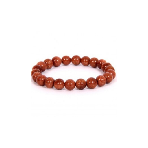 GOLDSTONE 8MM ROUND BEADS