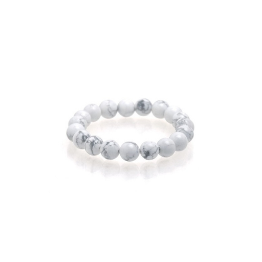 WHITE HOWLITE 10MM GRADE (A) NATURAL ROUND BEADS