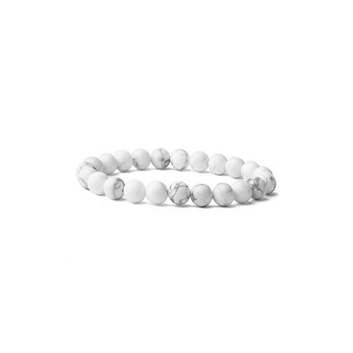WHITE HOWLITE 8MM GRADE (A) NATURAL ROUND BEADS