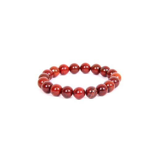 APPLE JASPER 10MM GRADE (A) NATURAL ROUND BEADS
