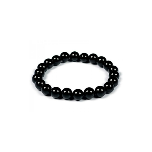 JET 8MM GRADE (A) NATURAL ROUND BEADS