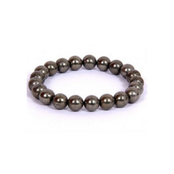 PYRITE 8MM GRADE (A) NATURAL ROUND BEADS
