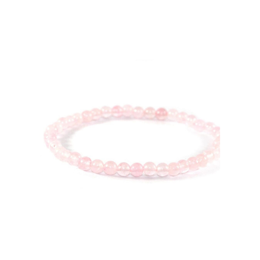 ROSE QUARTS 4MM GRADE (A) NATURAL ROUND BEADS
