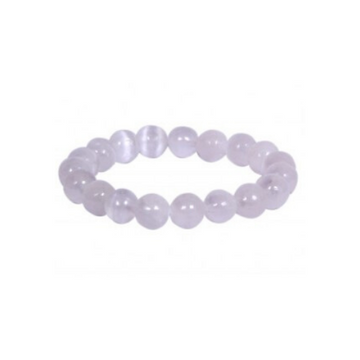SELENITE 10MM GRADE (A) NATURAL ROUND BEADS